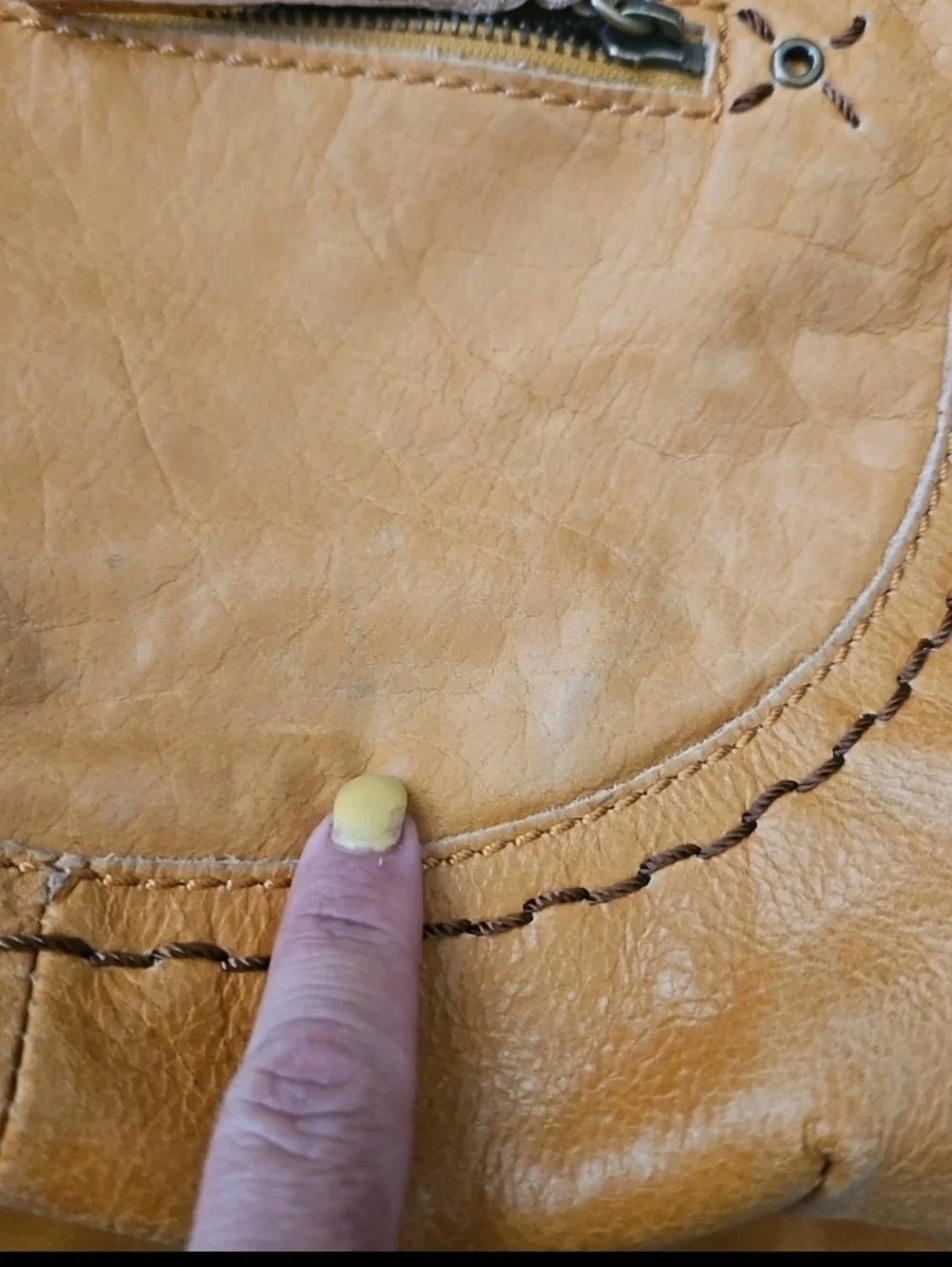 The Sak Beige Indio Leather Hobo Boho Bag